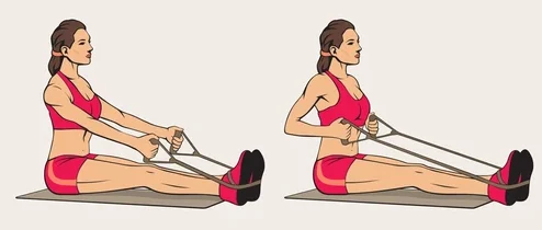 Seated Row with Resistance Band
