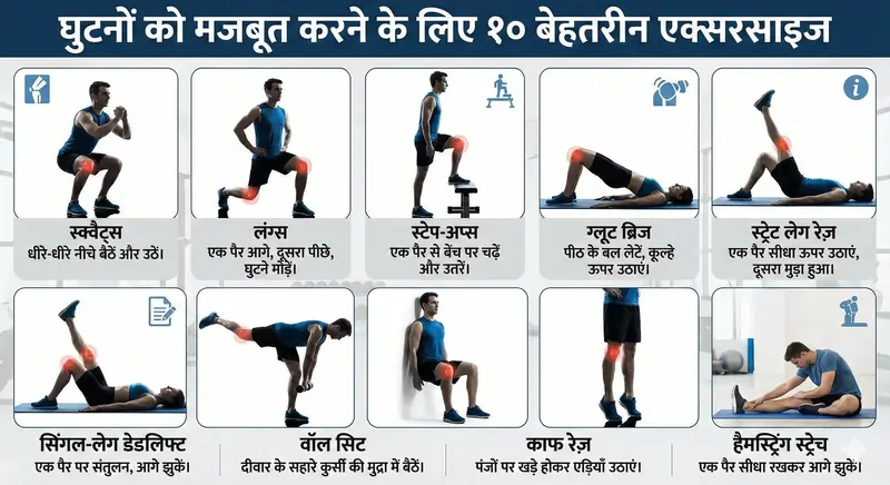घुटनों को मजबूत करने के लिए १० बेहतरीन एक्सरसाइज
