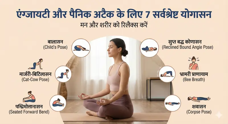 एंग्जायटी और पैनिक अटैक के लिए 7 सर्वश्रेष्ठ योगासन