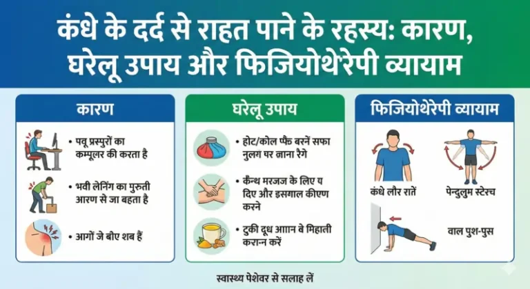 कंधे के दर्द से राहत पाने के रहस्य कारण, घरेलू उपाय और फिजियोथेरेपी व्यायाम