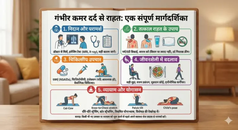 गंभीर कमर दर्द (Lower Back Pain) से राहत: कारण, उपाय और एक्सरसाइज