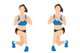 कर्टसी लंजेस (Curtsy Lunges - पैर को पीछे तिरछा ले जाकर झुकना)