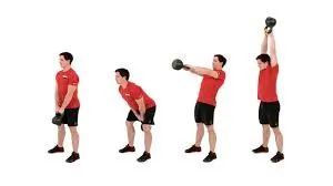 केटलबेल स्विंग (Kettlebell Swing - वजन को पैरों के बीच से झुलाना)