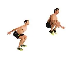 टक जंप्स (Tuck Jumps - कूदकर घुटनों को छाती से लगाना)