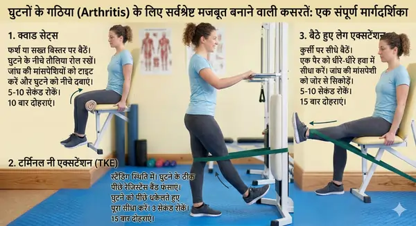घुटनों के गठिया (Arthritis) के लिए सर्वश्रेष्ठ मजबूत बनाने वाली कसरतें