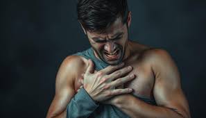एंग्जायटी और छाती का दर्द घबराहट में तेज और छोटी सांस लेने से सीने और गर्दन की मांसपेशियों में भयंकर दर्द।