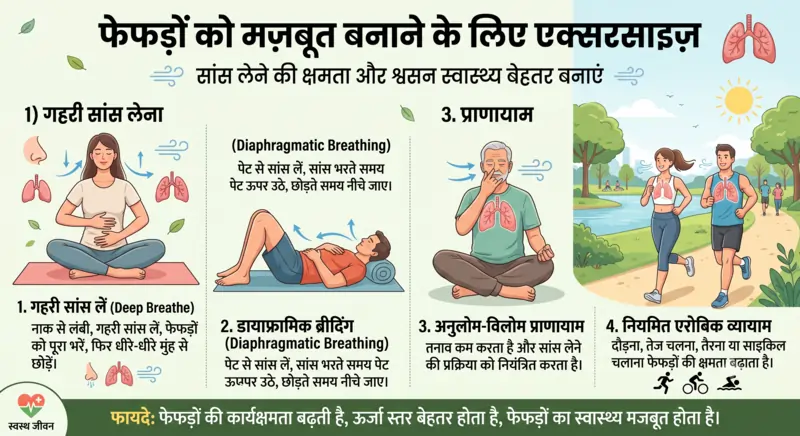 फेफड़ों को मजबूत करने के लिए बेहतरीन एक्सरसाइज