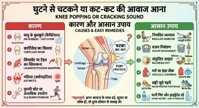 घुटने से कट-कट की आवाज
