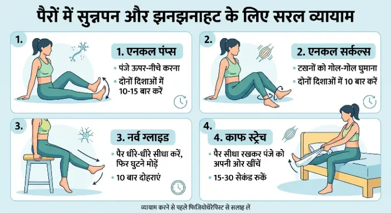 पैरों में सुन्नपन और झनझनाहट के लिए सरल व्यायाम