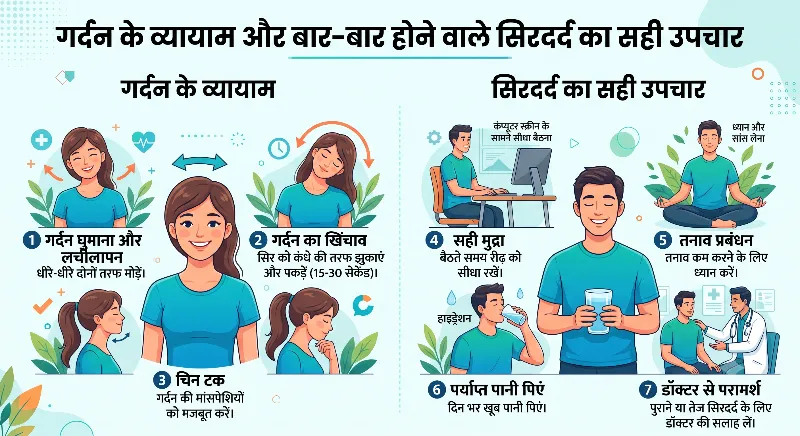 गर्दन के व्यायाम और बार-बार होने वाले सिरदर्द का सटीक इलाज