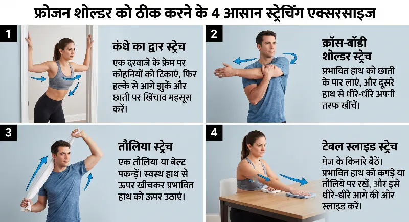 फ्रोजन शोल्डर को ठीक करने के 4 आसान स्ट्रेचिंग एक्सरसाइज