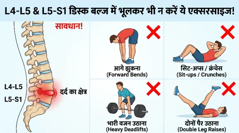 L4-L5 और L5-S1 डिस्क बल्ज में कौन सी एक्सरसाइज बिल्कुल न करें